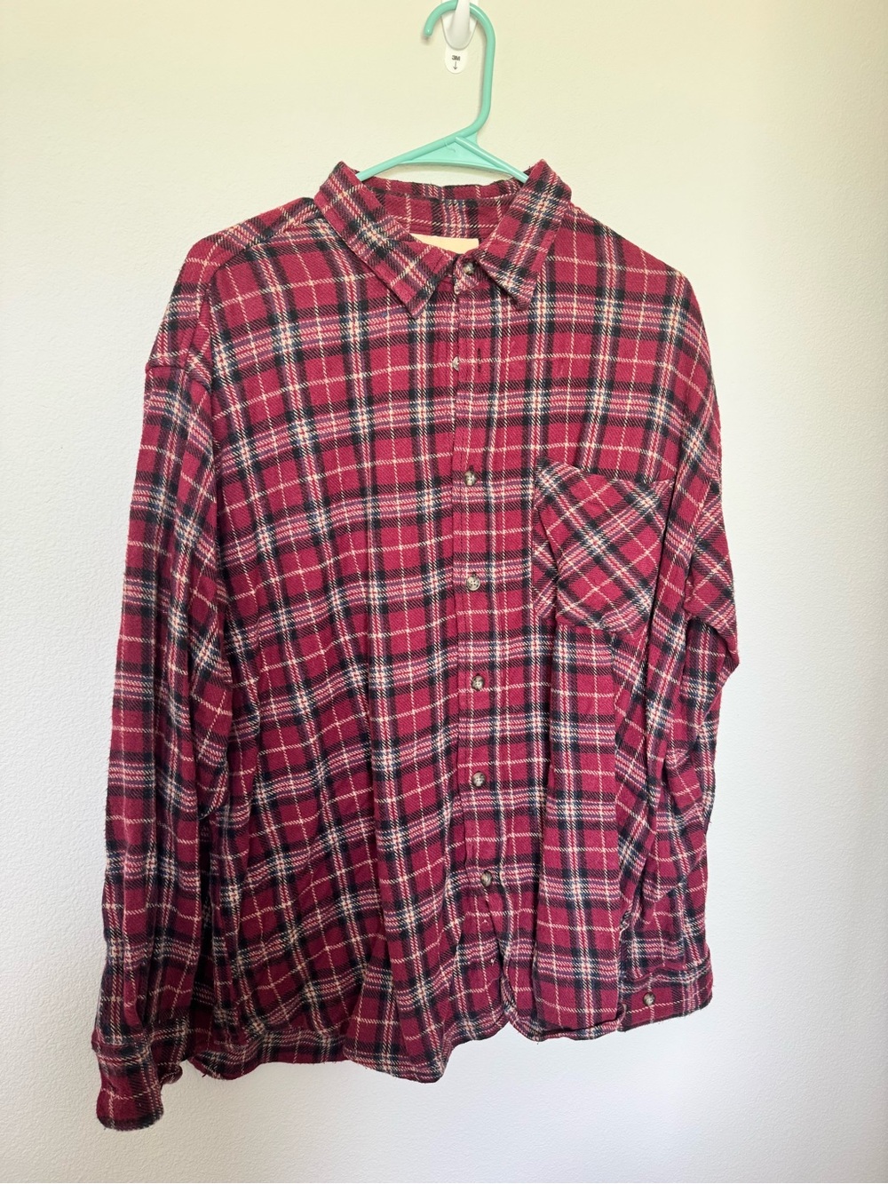 Men's Red Plaid Button-Up Shirt